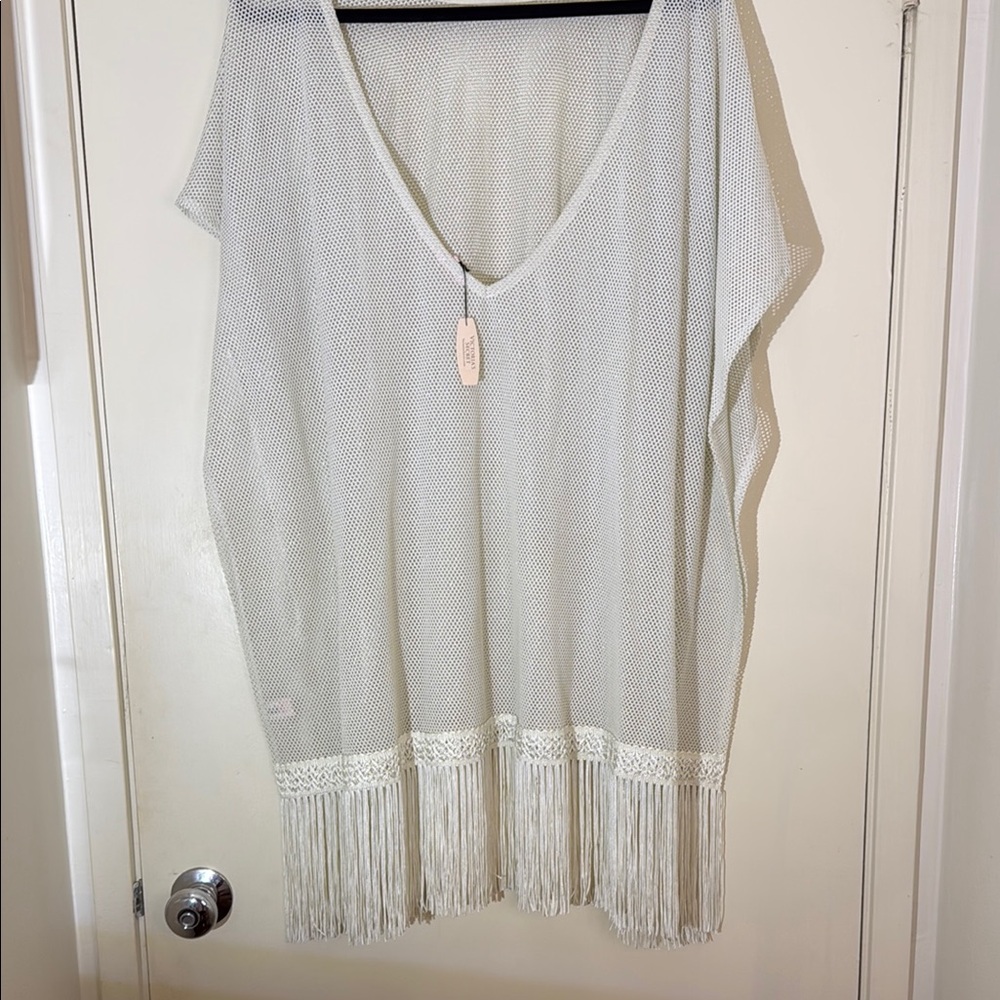Victoria’s Secret White Fringe Coverup